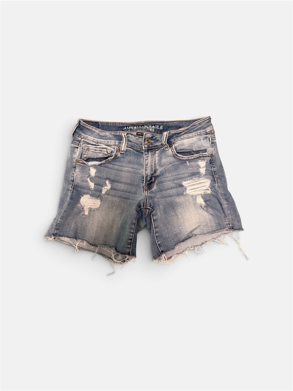 American Eagle Outfitters Distressed Light Blue Denim Cutoff Shorts